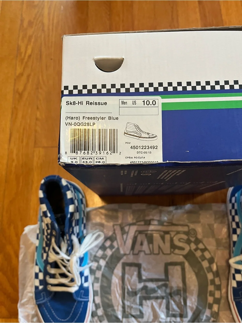 Vans Haro SK- 8 HI Freestyler Blue Reissue Men’s size 10 Rare Read